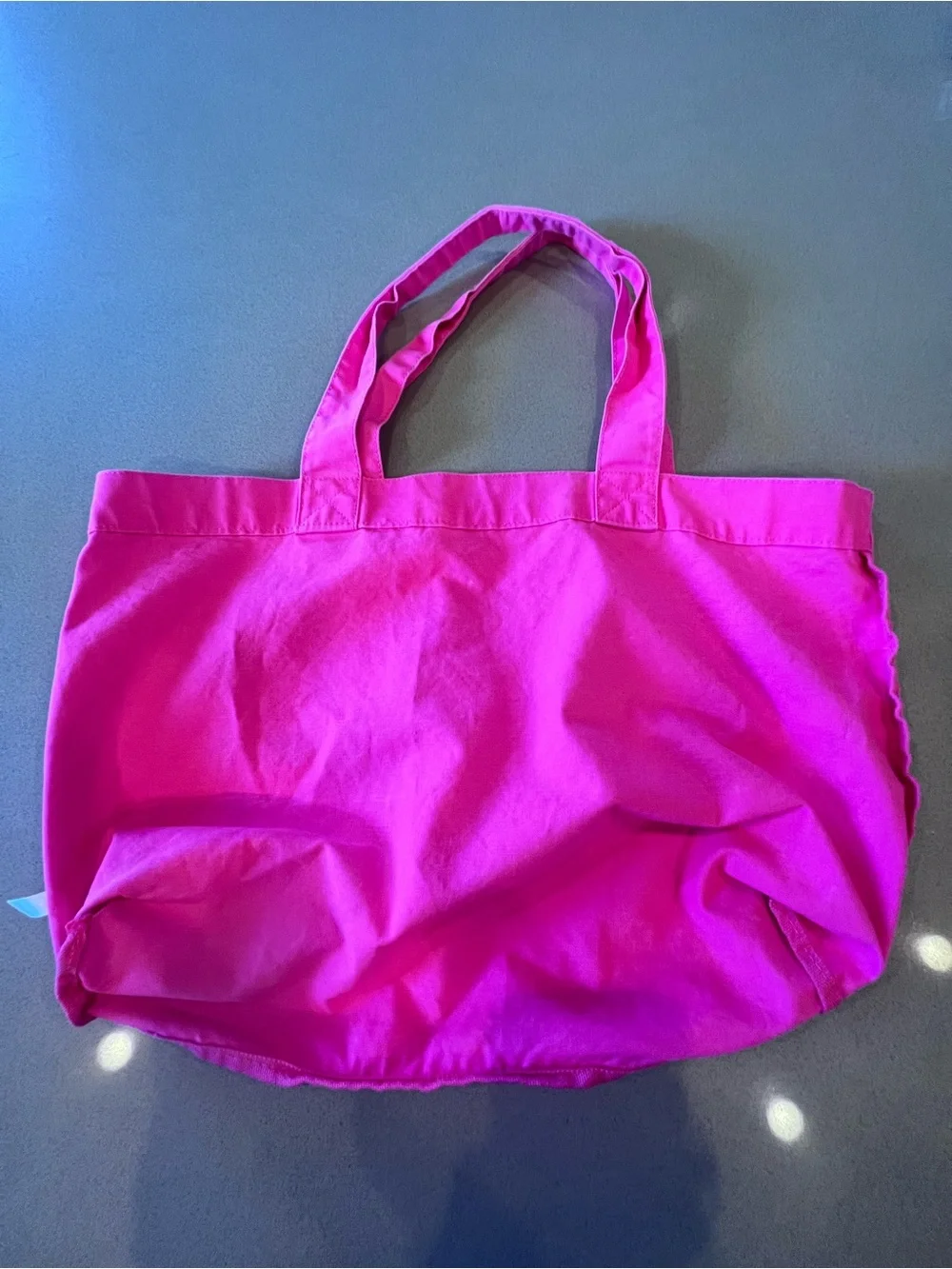 Victoria’s Secret PINK Large Canvas Tote Bag black palm tree leaf pattern